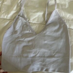 Women's Ribbed Bralette - white